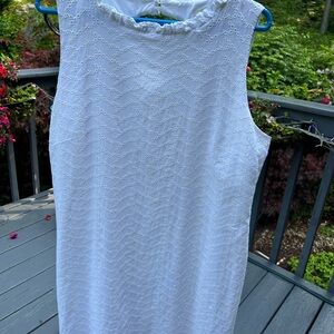 Sail to Sable White Eyelet Ruffle Dress  xl